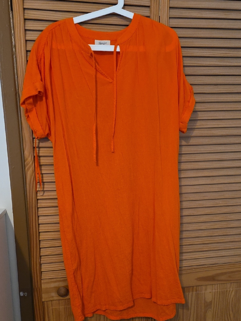 Style & Co. Orange Short-Sleeve Shift Dress